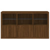 Senkki LED-valoilla ruskea tammi 181,5x37x100 cm