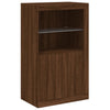 Senkki LED-valoilla ruskea tammi 181,5x37x100 cm