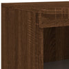 Senkki LED-valoilla ruskea tammi 181,5x37x100 cm
