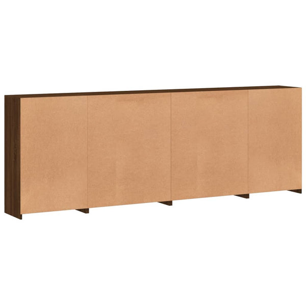 Senkki LED-valoilla ruskea tammi 283x37x100 cm
