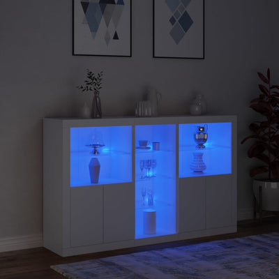Senkki LED-valoilla valkoinen 162x37x100 cm