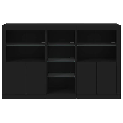 Senkki LED-valoilla musta 162x37x100 cm