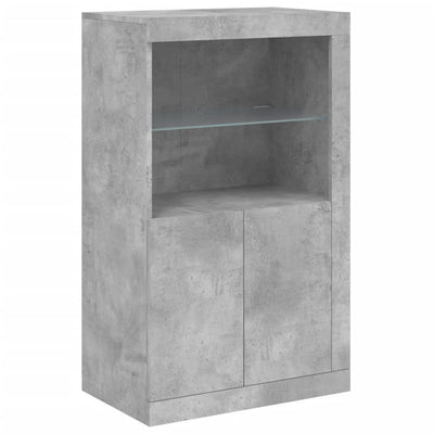 Senkki LED-valoilla betoninharmaa 162x37x100 cm