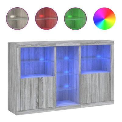 Harmaa senkki led-valoilla Parseh 162x37x100cm