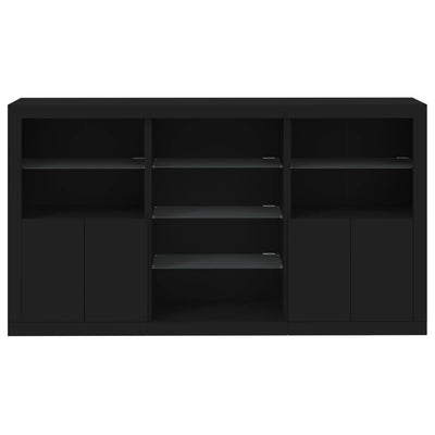 Senkki LED-valoilla musta 181,5x37x100 cm