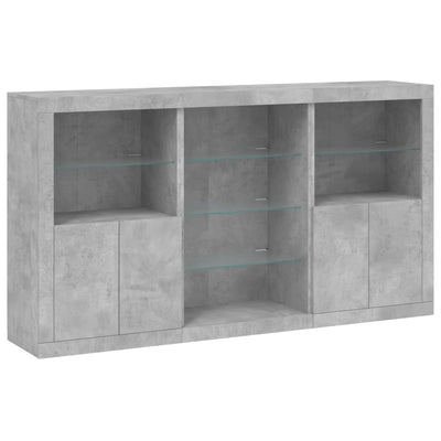 Senkki LED-valoilla betoninharmaa 181,5x37x100 cm