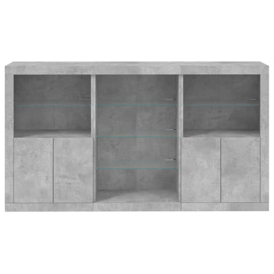 Senkki LED-valoilla betoninharmaa 181,5x37x100 cm