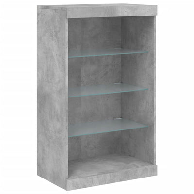 Senkki LED-valoilla betoninharmaa 181,5x37x100 cm