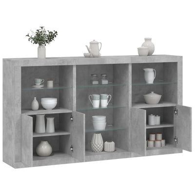 Senkki LED-valoilla betoninharmaa 181,5x37x100 cm