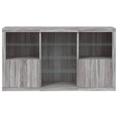 Senkki LED-valoilla harmaa Sonoma 181,5x37x100 cm