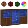 Senkki LED-valoilla ruskea tammi 181,5x37x100 cm