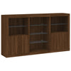 Senkki LED-valoilla ruskea tammi 181,5x37x100 cm