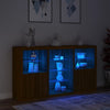 Senkki LED-valoilla ruskea tammi 181,5x37x100 cm