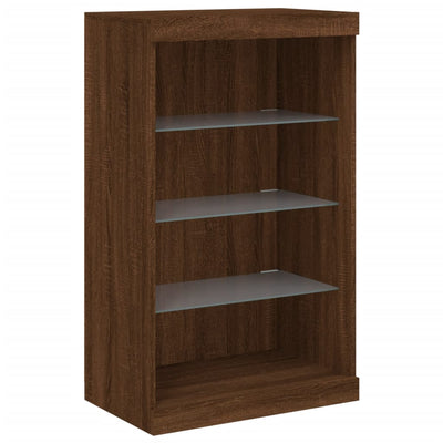 Ruskea tammi senkki led-valoilla Plutina 181,5x37x100cm