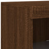 Senkki LED-valoilla ruskea tammi 181,5x37x100 cm