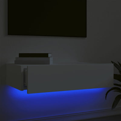 TV-taso LED-valoilla valkoinen 60x35x15,5 cm