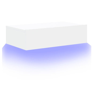TV-taso LED-valoilla valkoinen 60x35x15,5 cm