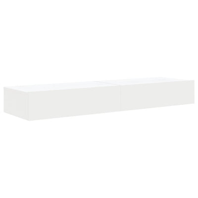 TV-tasot LED-valoilla 2 kpl valkoinen 60x35x15,5 cm