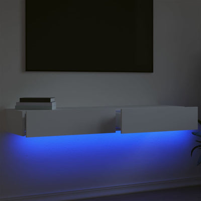 TV-tasot LED-valoilla 2 kpl valkoinen 60x35x15,5 cm