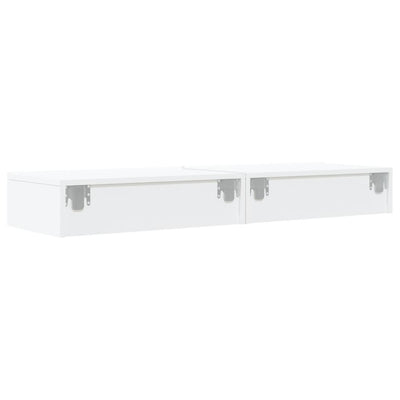 TV-tasot LED-valoilla 2 kpl valkoinen 60x35x15,5 cm
