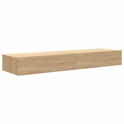 TV-tasot LED-valoilla 2 kpl Sonoma-tammi 60x35x15,5 cm