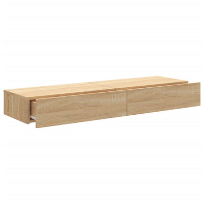TV-tasot LED-valoilla 2 kpl Sonoma-tammi 60x35x15,5 cm