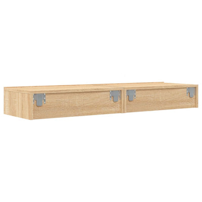 TV-tasot LED-valoilla 2 kpl Sonoma-tammi 60x35x15,5 cm