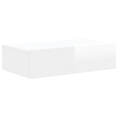 TV-taso LED-valoilla korkeakiilto valkoinen 60x35x15,5 cm