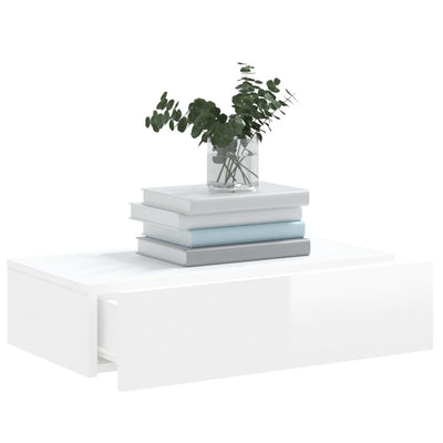 TV-taso LED-valoilla korkeakiilto valkoinen 60x35x15,5 cm