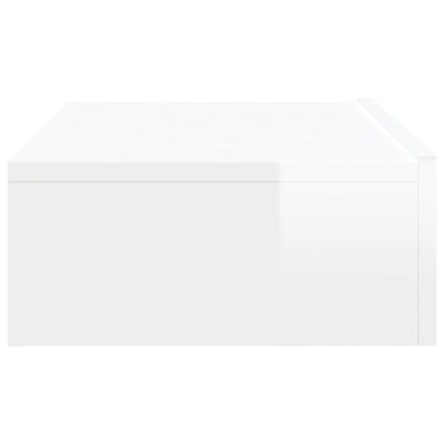TV-taso LED-valoilla korkeakiilto valkoinen 60x35x15,5 cm