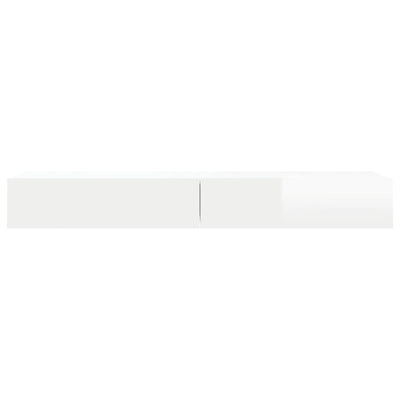 TV-tasot LED-valoilla 2 kpl korkeakiilto valk. 60x35x15,5 cm