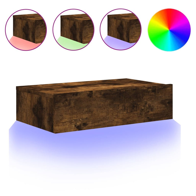 Savutammi tv-taso led-valoilla Costachita 60x35x15,5cm