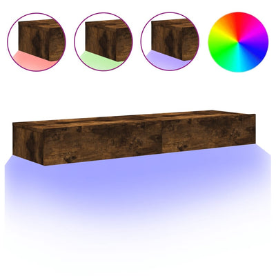 TV-tasot LED-valoilla 2 kpl savutammi 60x35x15,5 cm