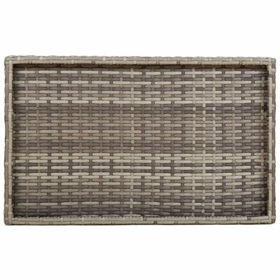 Kokoontaittuva tarjotinpöytä harmaa 65x40x75 cm polyrottinki