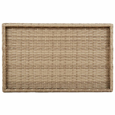 Kokoontaittuva tarjotinpöytä beige 65x40x75 cm polyrottinki