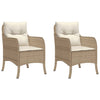 Puutarhatuolit pehmusteilla 2 kpl beige polyrottinki