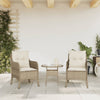 Puutarhatuolit pehmusteilla 2 kpl beige polyrottinki
