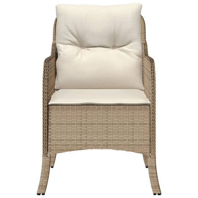 Puutarhatuolit pehmusteilla 2 kpl beige polyrottinki