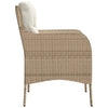 Puutarhatuolit pehmusteilla 2 kpl beige polyrottinki