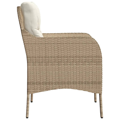 Puutarhatuolit pehmusteilla 2 kpl beige polyrottinki