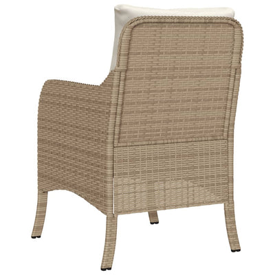 Puutarhatuolit pehmusteilla 2 kpl beige polyrottinki