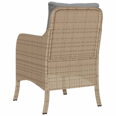 Puutarhatuolit tyynyillä 2 kpl beige sekoitus polyrottinki