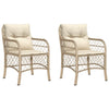 Puutarhatuolit pehmusteilla 2 kpl beige polyrottinki