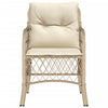 Puutarhatuolit pehmusteilla 2 kpl beige polyrottinki
