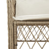 Puutarhatuolit pehmusteilla 2 kpl beige polyrottinki