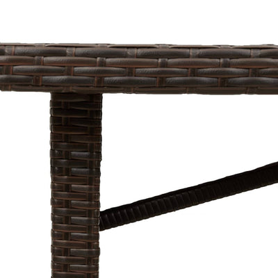 Puutarhapöytä lasipöytälevy ruskea 190x80x74 cm polyrottinki