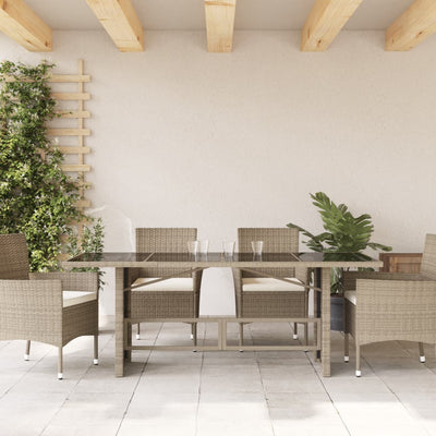 Puutarhapöytä lasipöytälevy v.harmaa 190x80x74 cm polyrottinki