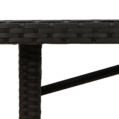 Puutarhapöytä akasiapuu ja polyrottinki musta 190x80x74 cm