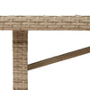 Puutarhapöytä akasiapuu ja polyrottinki beige 190x80x74 cm