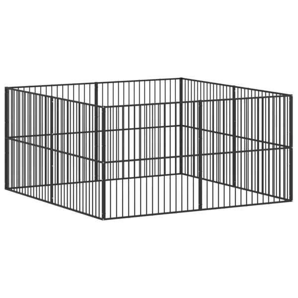 Musta koiranhäkki Steliade 8 paneelia (galvanoitu teräs)